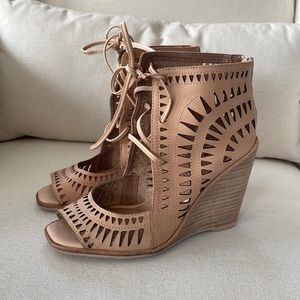 JEFFREY CAMPBELL Rodillo Lasercut Wedge Bootie 7